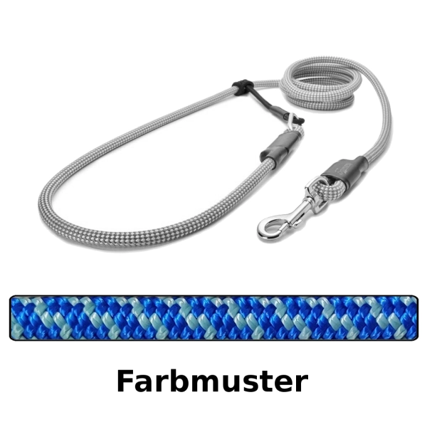EASYLONG Hundeleine - M - 2,5m - blau mit silber swirl EASYLONG Hundeleine - M - 2,5m - blau mit silber swirl